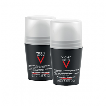 Vichy Homme 72hr Anti-Perspirant Roll-on dezodorans 2x50ml | apothecary.rs
