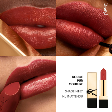 YSL Yves Saint Laurent Rouge Rouge Pur Couture Satin (N157 Nu Inatendu - Reddish Taupe) 3.8g | apothecary.rs