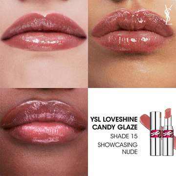 YSL Yves Saint Laurent Candy Glaze (N°15 Showcasing Nude) Lip Gloss Stick 3.2g | apothecary.rs