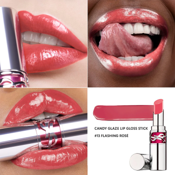YSL Yves Saint Laurent Candy Glaze (N°13 Flashing Rosé) Lip Gloss Stick 3.2g | apothecary.rs