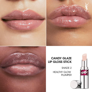 YSL Yves Saint Laurent Candy Glaze (N°2 Healthy Glow Plumper ) Lip Gloss Stick 3.2g