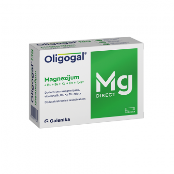 Oligogal Mg Direct (Magnezijum + B1+ B6 + K2+ D3 + Folat) 14 kesica