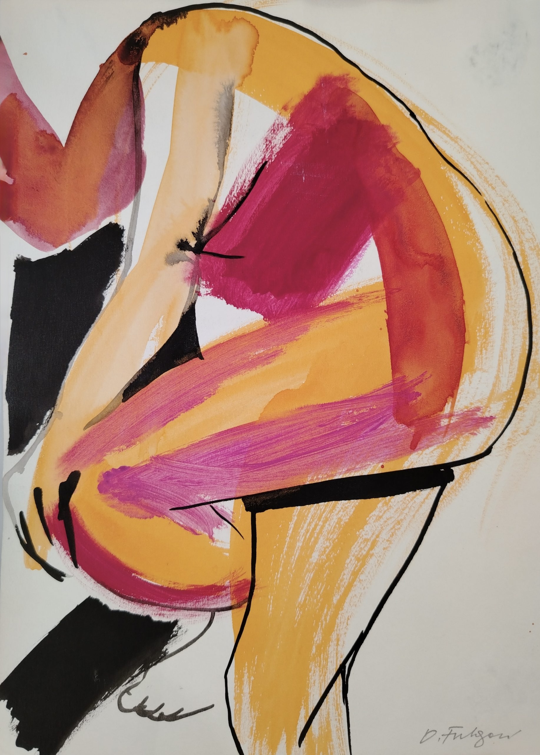 FOTOGRAFIJA: Daniela Fulgosi, „ Iz ciklusa - Figure“, kombinovana tehnika na papiru, 30 × 21 cm. Foster + Svensson Private Art Collection © Daniela Fulgosi.